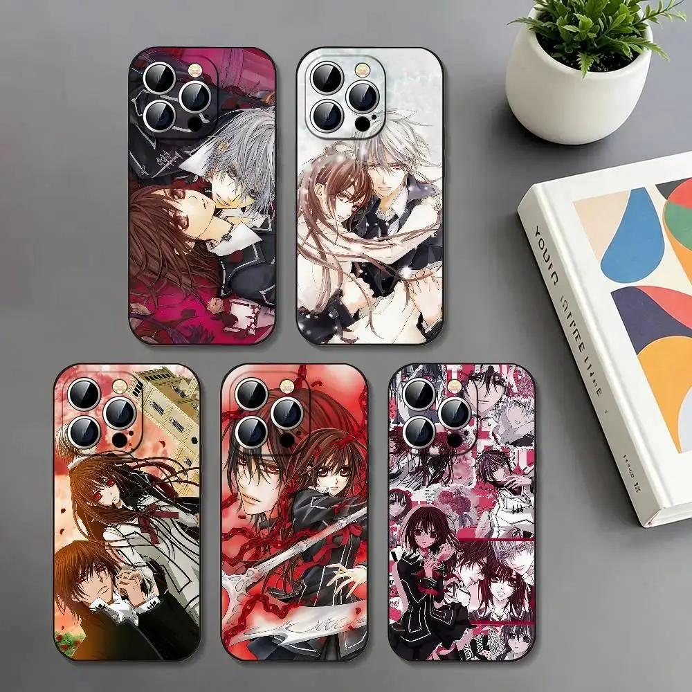 Anime Vampire Knight Phone Case Slim Black Shockproof Protective Cover For iPhone 11-17 Pro Max/Plus & Samsung Galaxy S23-S25