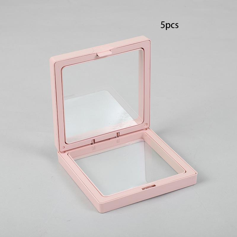 3D Floating Display Box, Dustproof Jewelry Packaging, Transparent Hanging Storage Box for Storing Necklaces, Bracelets, Rings, Coins, Earrings, and Pins, with Elastic Film, Gift Box for Retail and Personal Use.