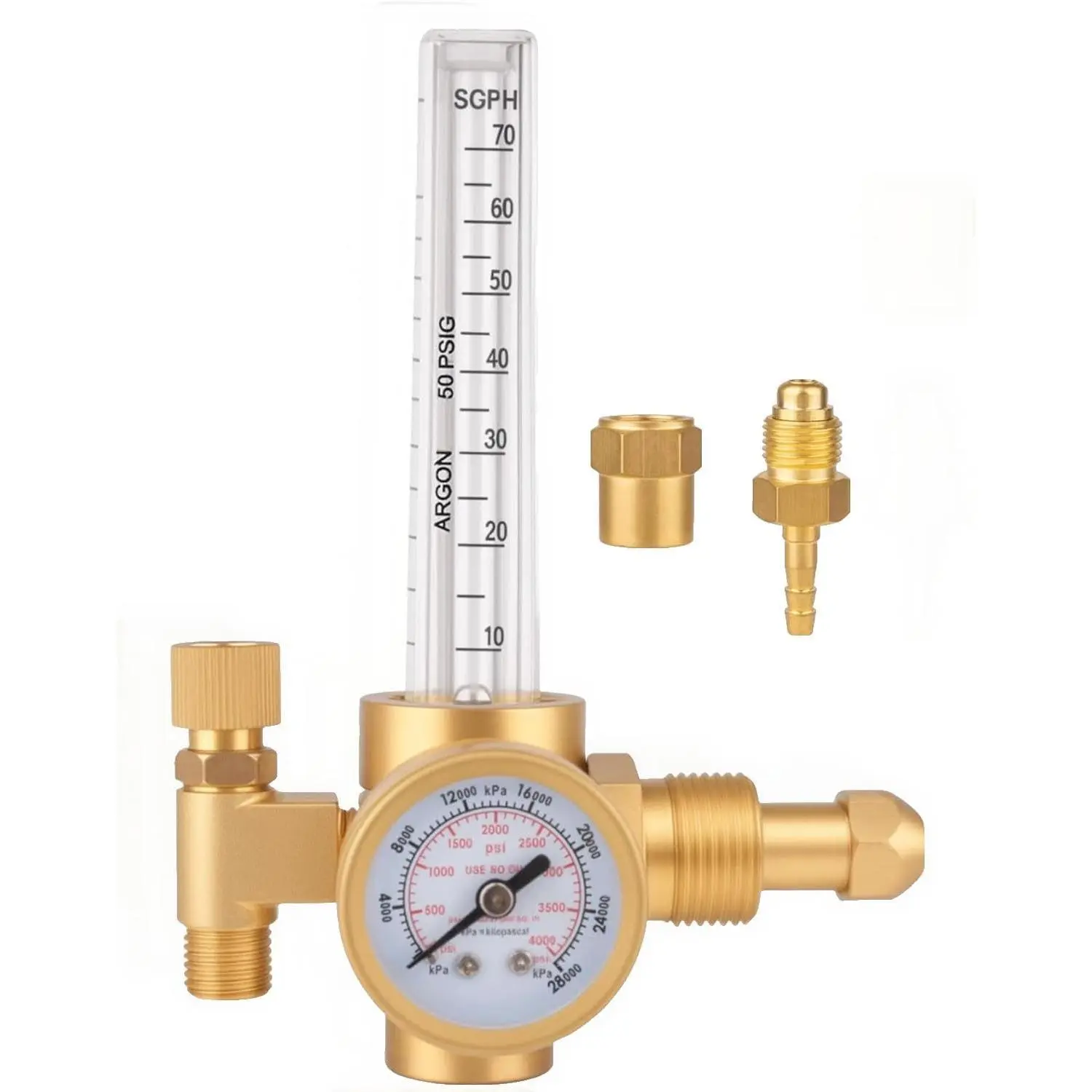 Argon CO2 Regulator, MIG TIG Flow Meter Gas Regulator Gauge for Welding, CGA580 Inlet, 0-4000 PSI 0-180 CFH, Welding Gas & Accessories
