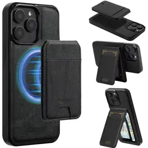 Phone Case - Removable Magnetic Card Holder Wallet, Suitable for Iphone 17, Air, 16, 15, 14, Plus, 13, 12 Series of Mobile Phones. Convenient Lifestyle Mobile Phone. The Card Holder on The Back Can Hold 2 Credit Cards And 1 Photo ID Card