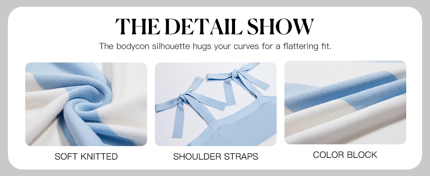 Saodimallsu Women's Summer Sleeveless Bodycon Sweater Dress Striped Knit Square Neck Side Slit Midi Tank Dress for Trendy Vacation Outfits Casual Fabric Womenswear Womenswear Chic Chic Elegance Swimsuit Elegance Clothes