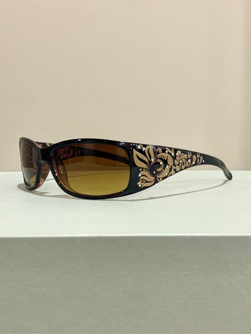 2-Pack Vintage Sunglasses with Rhinestone Accents Tinted PC Frames for Women Retro Glam Accessory for Outdoor & Daily Style