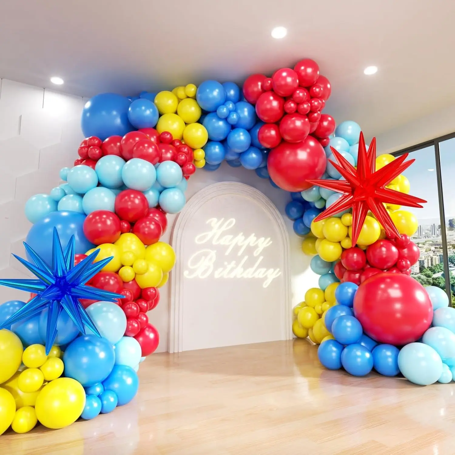 Blue Balloon Arch Kit, Various Sizes 18 12 10 5 Inches, Party Balloon Garland Set for Baby Shower, Birthday, Easter, Dance Party Decor
