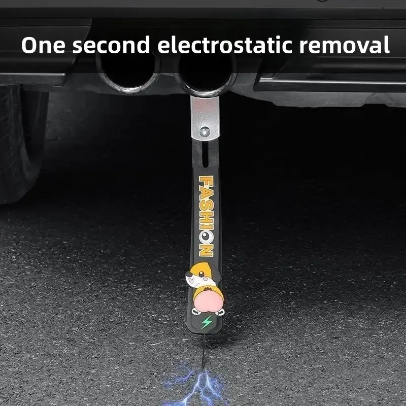 Creative Cute Cartoon Dog Static Strap, Universal PVC Grounding Strip, Car Tail Drag Static Eliminator, Suitable for Cars, Suvs, New Energy Vehicles