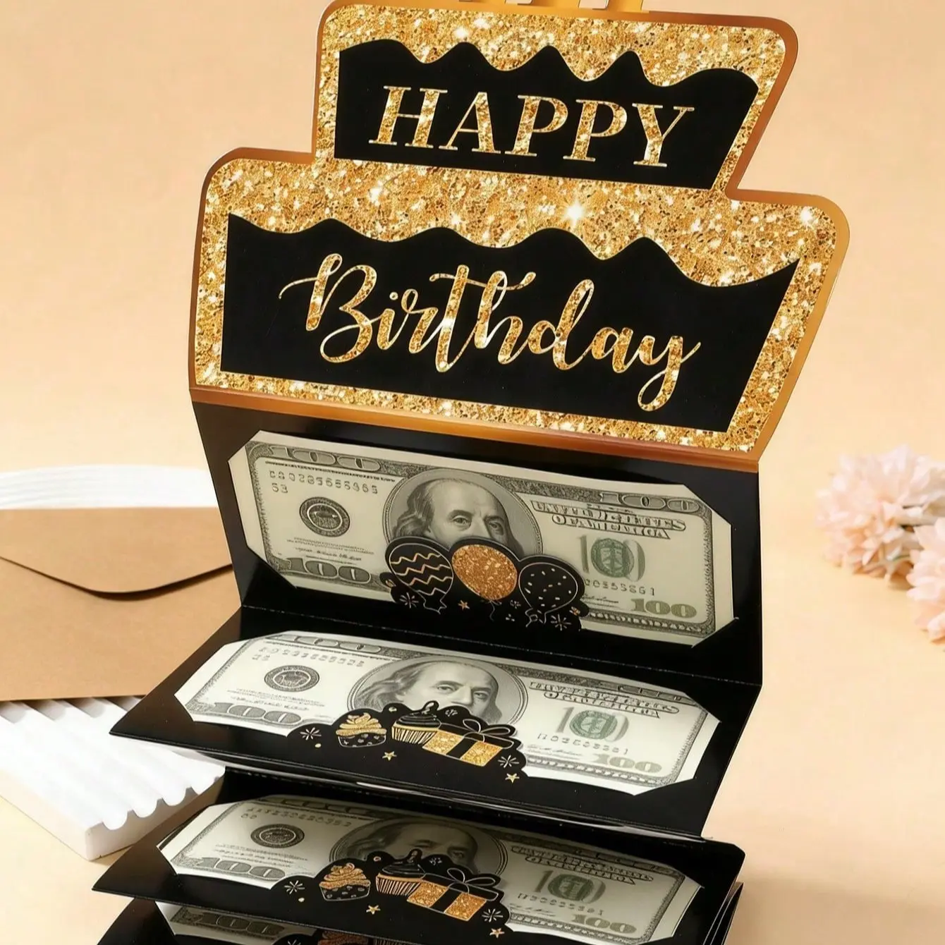Foldable Money Card, Birthday Surprise Gift, Creative Bill Storage Card, Party Festival Gift Greeting Cards, Unique Present Idea, Party Favor Gifts