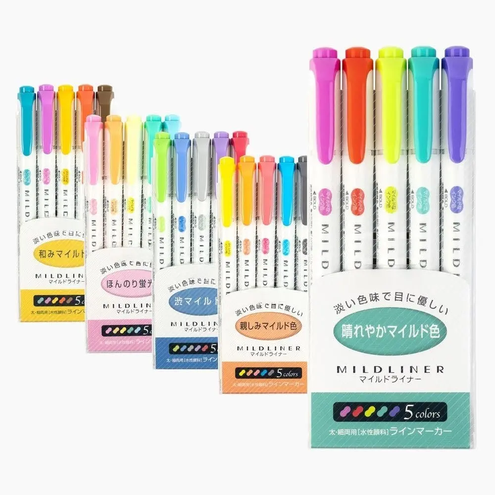 Mildliner Pastel Highlighter, Pack of 25