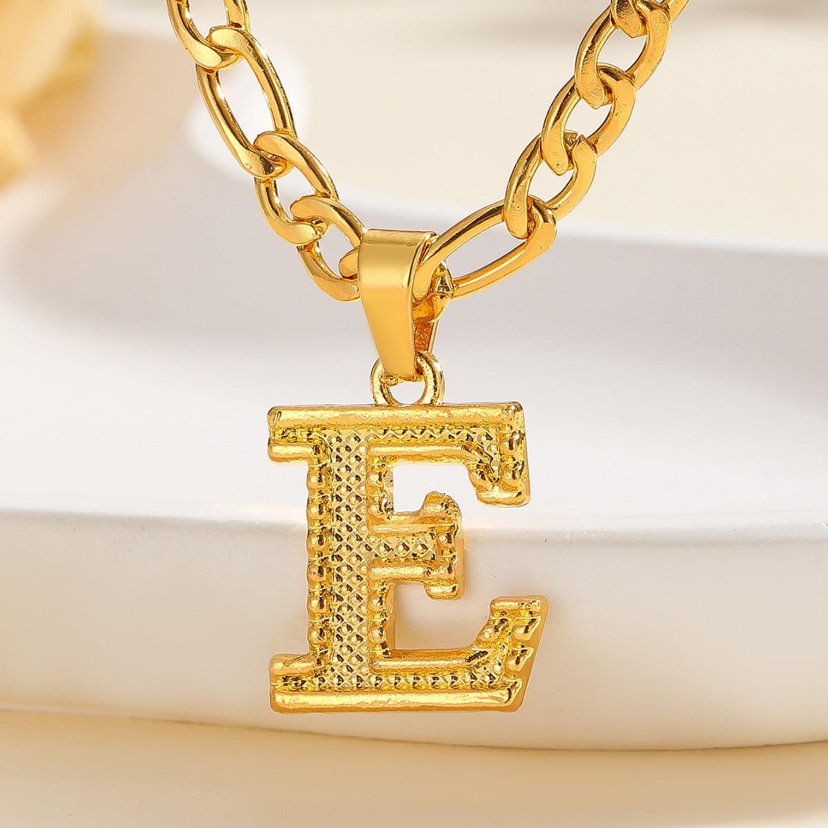 Fashion 26 Letters Necklace, Stainless Steel Chain with Initial Pendant, High-End Versatile Jewelry