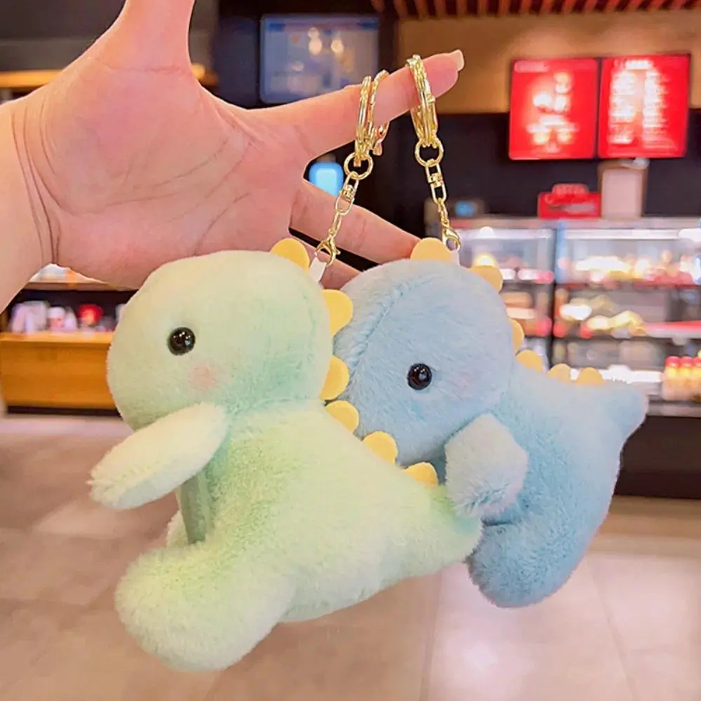 Kawaii 12cm Dinosaur Plush Doll Toys Pendant Cute Multipurpose Plush Toys Keychain Portable Stuffed Doll Keyring Backpack