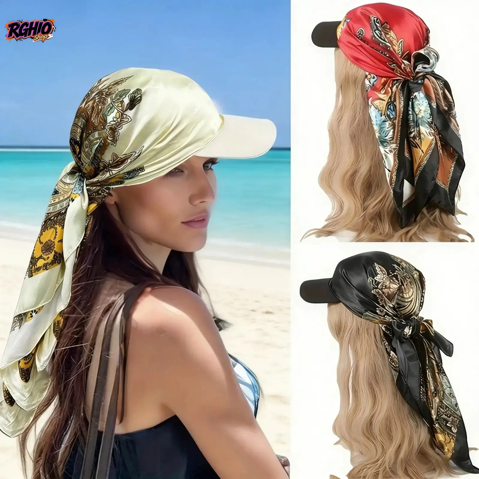 Culturally‑Inspired Silk‑Feel Convertible Head Scarf Wrap, Decorative Dual‑Purpose Accessory with Integrated Brim, Anti‑UV Protective Headwear for Everyday Wear and Casual Outdoor Outings wearable smartwatch bling watch