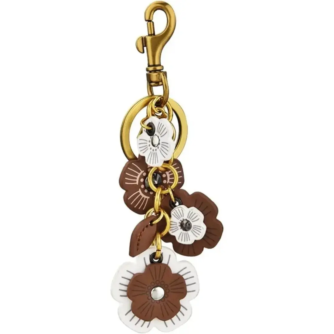 Women's Vintage Leather-Floral Keychain, Antique Brass Bag Chain, Keychain Bag Pendant, Retro Leather-Metal Casual Handbag Accessory, Mother's Day Gift for Women's Accessories, Accessories For Women,summerwins