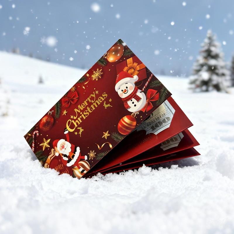 4 Pack Christmas Santa Dollar Folding Red Envelopes Gold Stamping Gift Pack with Ribbon 6 Slot DIY Holiday Cash Envelopes for Party and Festive Decorations,Money Christmas Cards with Envelopes,Surprise Christmas Gifts,Birthday Gifts Xmas Party Supplies