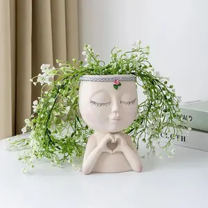 Creative Succulent Planter, Garden Planters, Resin Craft Decorative Vase, Half-Body Garden Ornament, Home Storage Organizer, Pen Holder