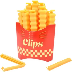 French Fry Bread Bag Food Clips Creative Clips 12 PCS, Fries Kitchen Clip, Moisture Proof and Fresh-Keeping Food Sealing Clip.