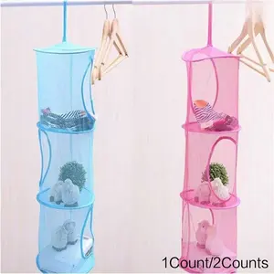 No-Drill Multi-Layer Storage Basket, Door Hanging Organizer, Breathable Mesh Bags, Foldable Collapsible Bins, Universal for Closet Bathroom Dorm, Clothing Toy Sorter, Cylinder Wall Mounted Cages, Home Organization Boxes, Space-Saving Storage Solutions