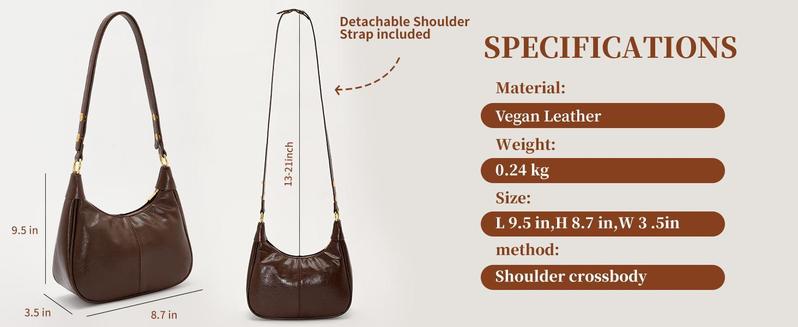 New Women's Simple Solid Color Zipper Shoulder Bag, Fashionable Versatile Underarm Bag, All-match Hobo Dumpling Bag for Daily Used