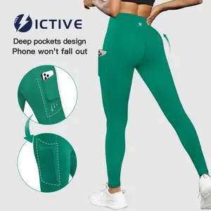 【ICTIVE】Women's Fitted Activewear Leggings - Pocketed Gym Sportswear Bottoms, Womens Fitness Clothes for Yoga, Running, Gym Exercise Activewear Pants