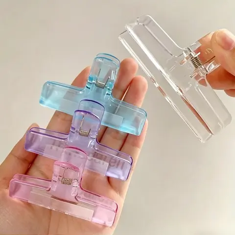 Clear Clip Set, 4pcs Multipurpose Transparent Clip, Fastener Clip, File Clip, Office Clip, Home Clip, Clamp for File, Document, Photo, Paper