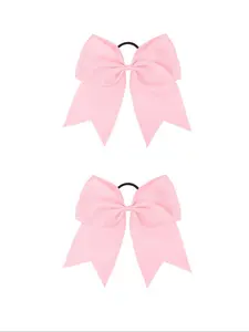 2-Pack Large Polyester Bow Hair Ties, Cute Girl Hair Accessories, Sporty Elastic Cuffs, Perfect for Daily Use, Stylish and Comfortable