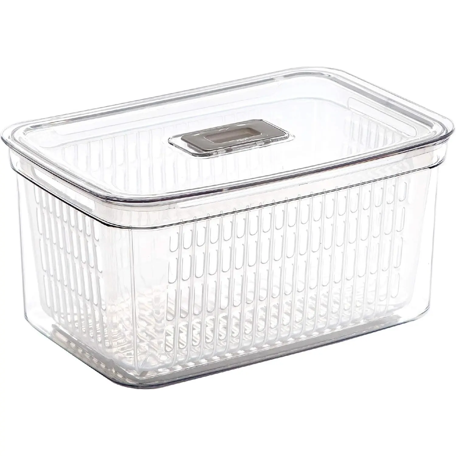 Produce Saver - 23.7 Cup/5.6L | Fridge Storage Containers for Fruits and Vegetables | Vegetable Storage with Adjustable Air Vent, Removable Basket | BPA-Free Fridge Organizers and Storage