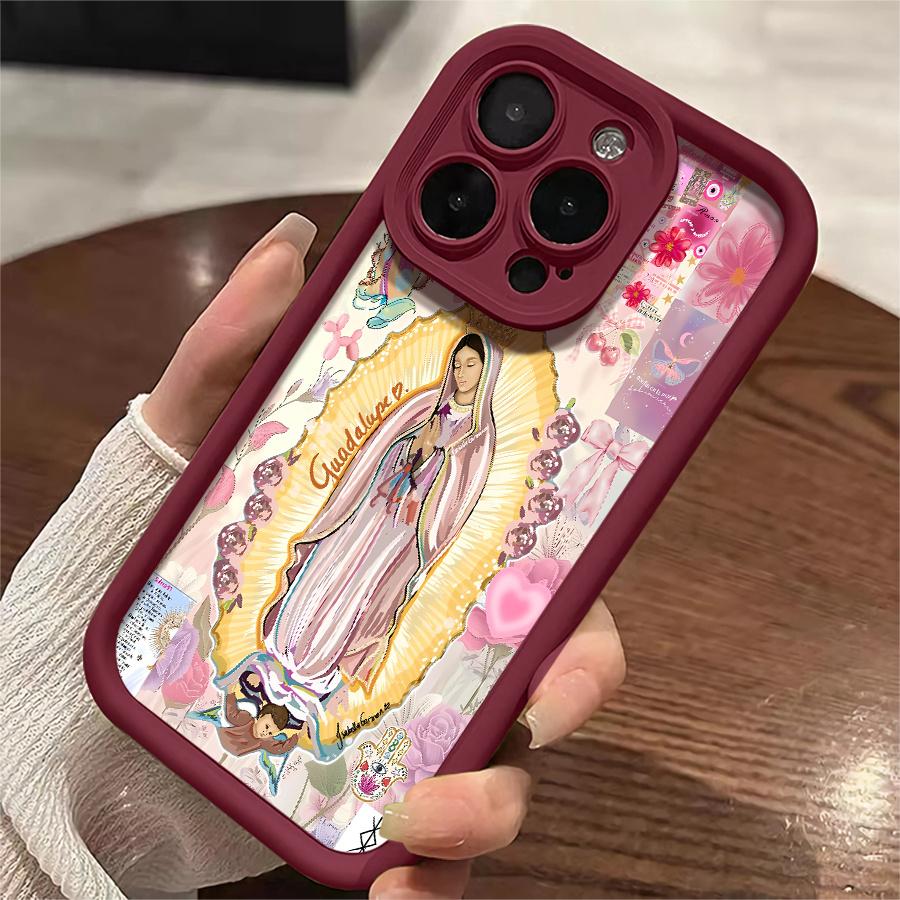Phone Case: 1pc Religious Art Flower Pattern Phone Case Suitable for Apple iPhone 17 E Air Pro ProMax iPhone16 15 14 Plus 13 12 Mini 11 X XS XR Antidrop Phone Case Camera Protection Phone Case Light Luxury Style Elegant Can