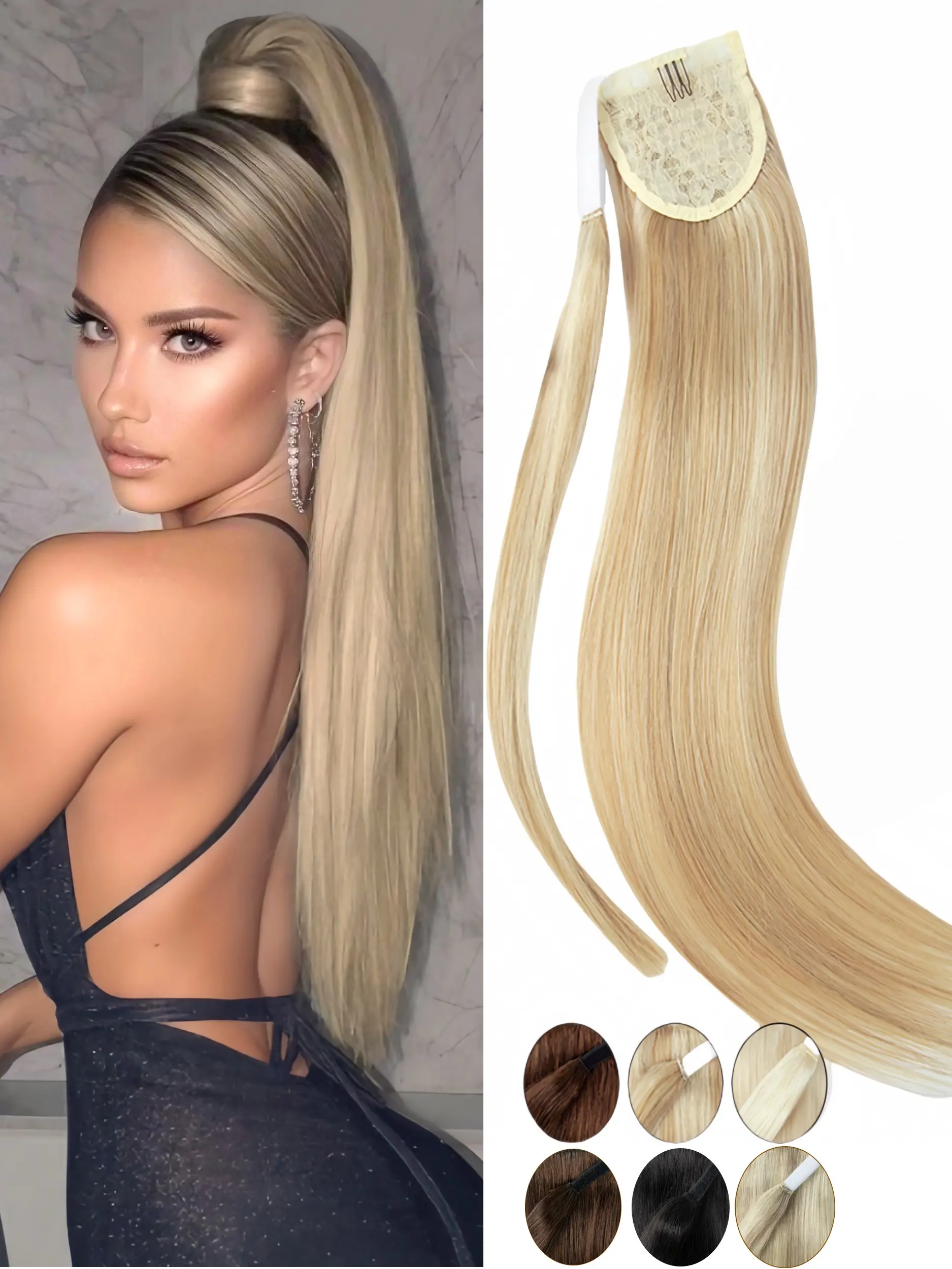 Lightweight Ponytail Extensions, Adds Volume and Length, 60-90g, Easy Installation, Invisible Design, Natural Look