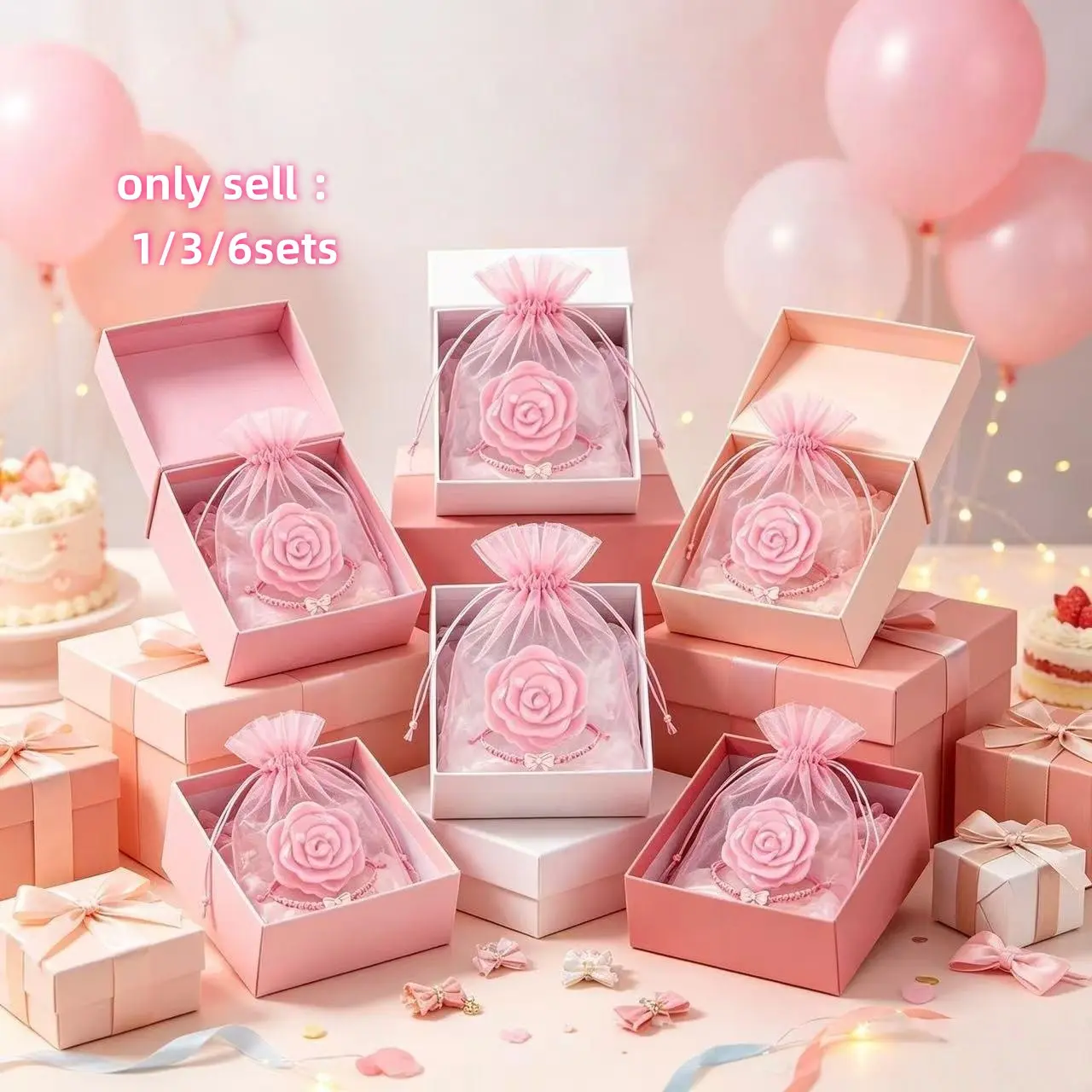 Vintage Rose Makeup Mirror Set, Portable Handheld Mirror with Bow Bracelet and Storage Bag, Rose Dual-Sided Mirror, Girls' Gift