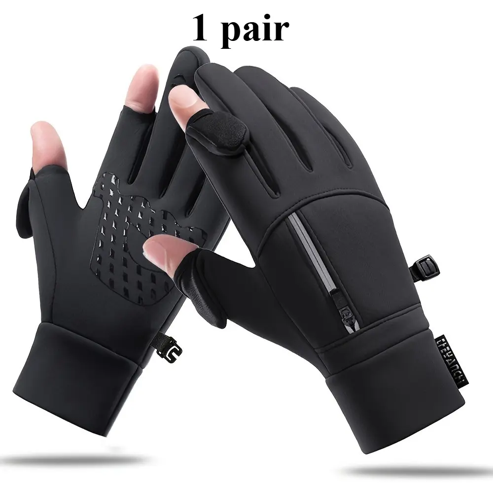 1 Pair Premium Winter Warm Touch Screen Gloves - Waterproof, Windproof, and Insulated for Outdoor Enthusiasts - Ideal for Cycling, Fishing, Running, Skiing, and More
