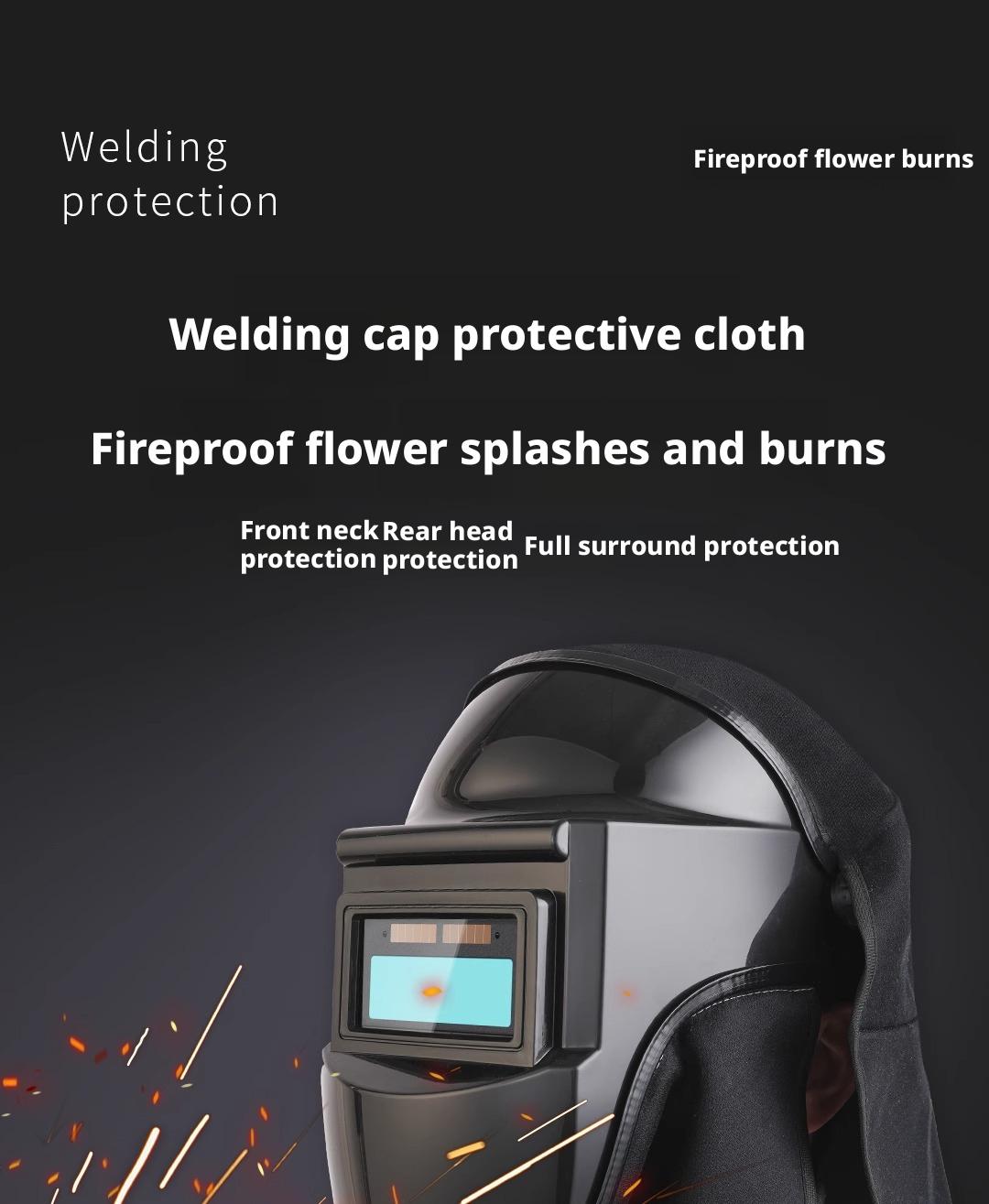 Welding Face-proof Hood, Front And Rear Cloth Covers, Welding Helmet Accessories, Welding Flame-retardant, Anti-spatter, Anti-backlight, Anti-scalding Protective Cover, Welder Gifts. dark  mode  glasses diy  welding  tool