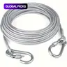 Stainless Steel Clothesline, 1 Count Portable Sturdy Lightweight Durable Clothesline with 2 Hooks, Washing Line for Indoor & Outdoor, Home Goods, Laundry Room Tools & Accessories #GLOBAL PICKS