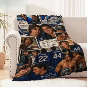 College Hockey University Team Flannel Throw Blanket, Campus Romance Book Series Inspired Soft Blanket, Ice Hockey Jersey Print Decor Blanket for Book Lovers Teen Readers Gift Birthday Christmas Halloween