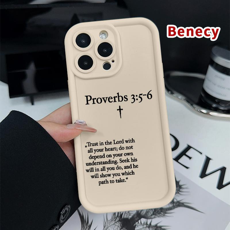 Compatible for iPhone 16 15 Pro Max Plus 14 13 12 11 X XR E Excerpts From Minimalist Proverbs Rugged Durable shockproof Anti-Scratch soft Silicone case