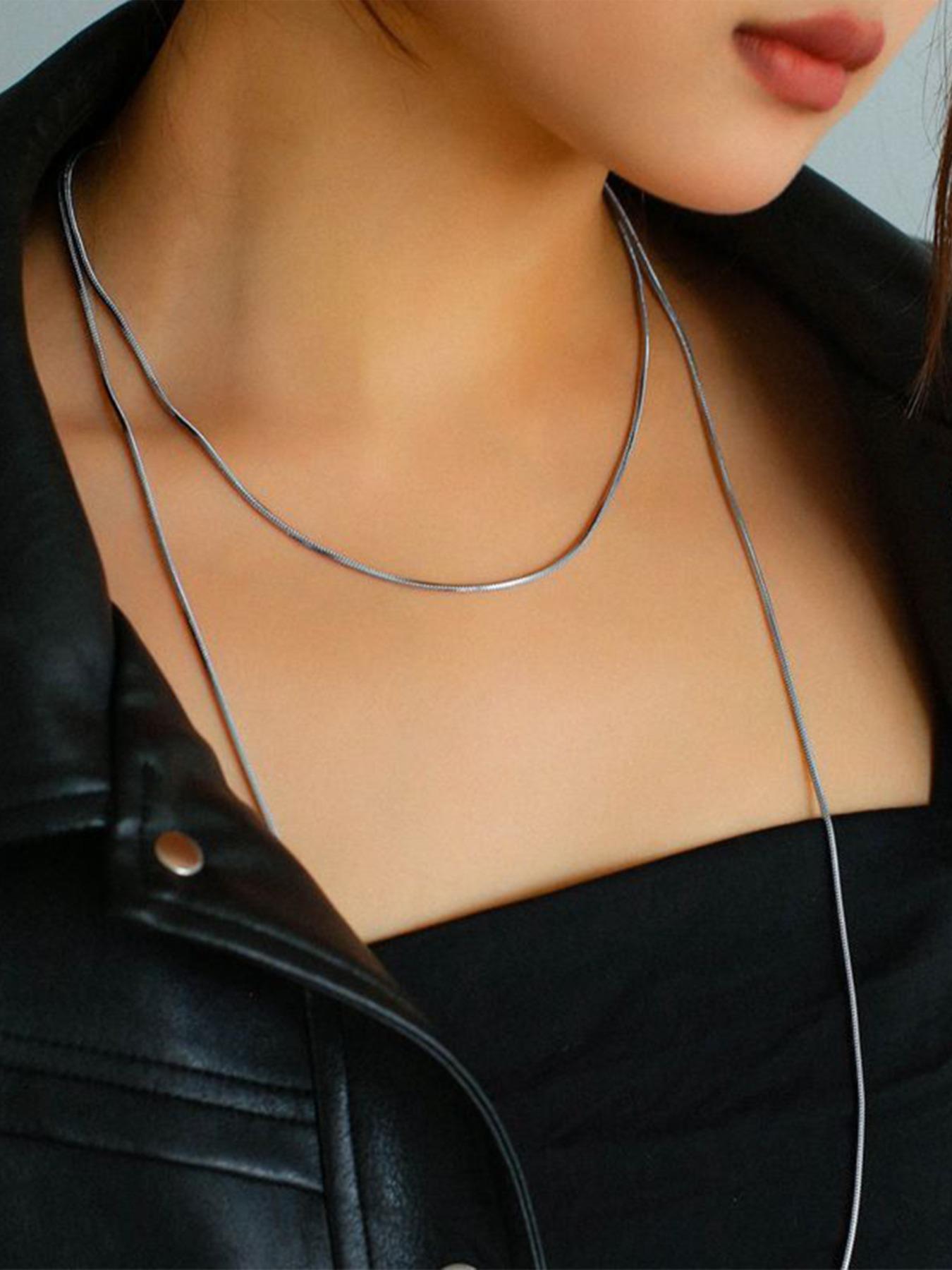 Women's Street Trend Snake Bone Design Necklace, Exquisite Trendy Minimalist Pendant Necklace, Chic Jewelry As Gift for Girlfriend