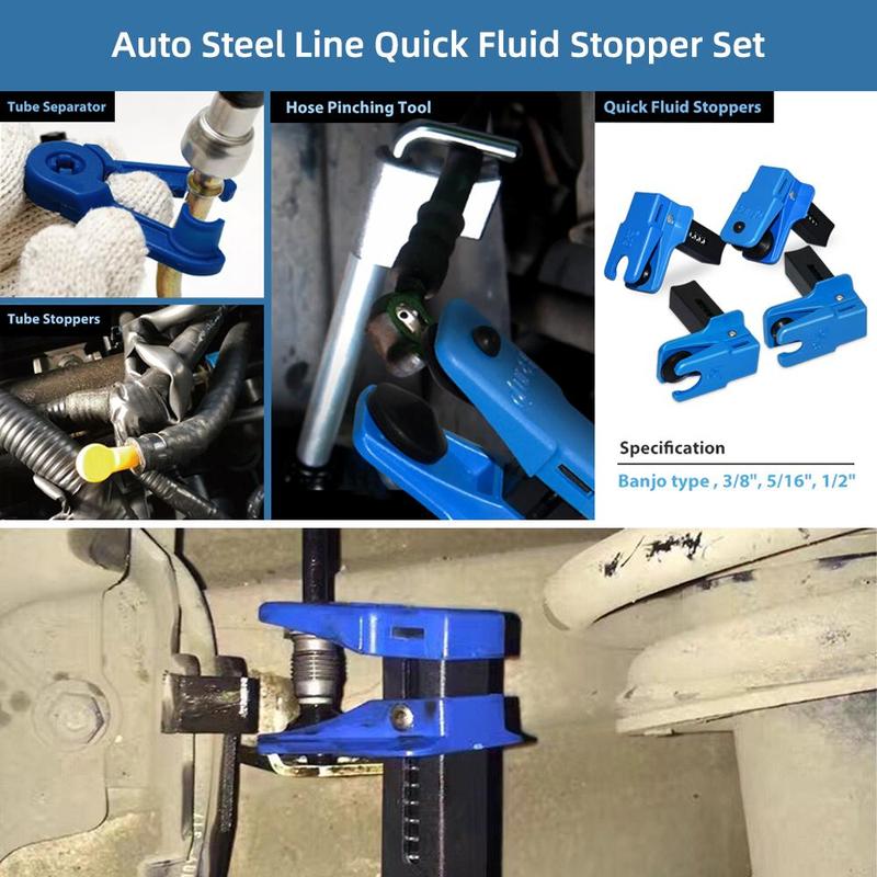 Car Brake Oil Pipe Plug, 4 Counts Automotive Brake Nozzle Clamp, Brake Tubing To Prevent Oil Spills, (Non-automotive accessories)