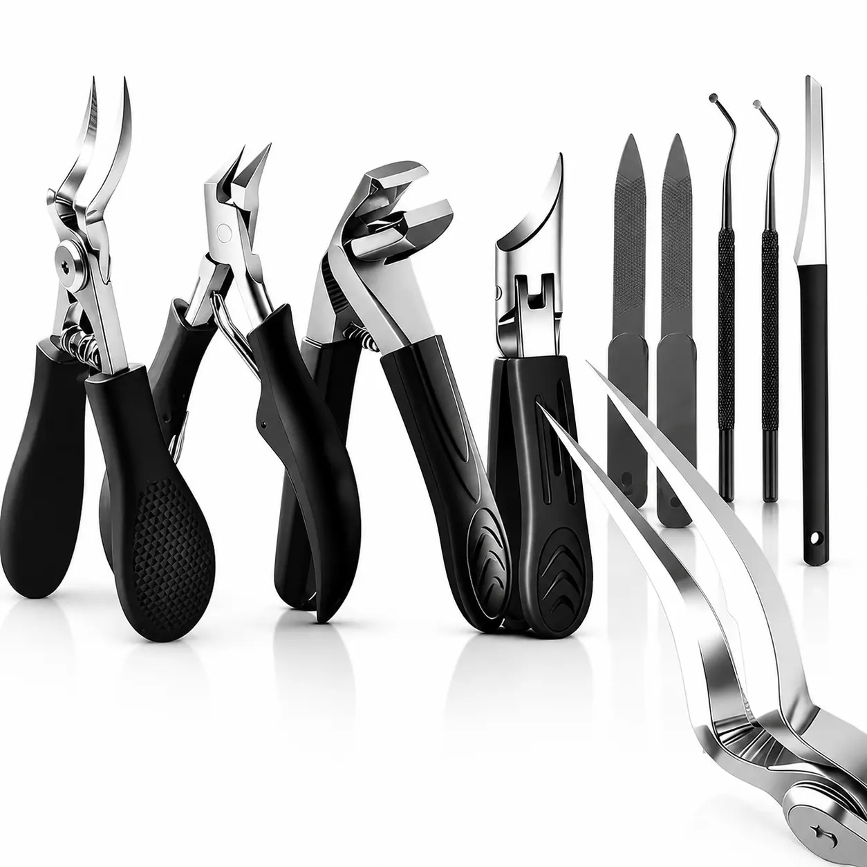 9pcs Ingrown Toenail Treatment Kit, Thick Nail Clippers, Professional Stainless Steel Manicure Pedicure Tools, Home Foot Care