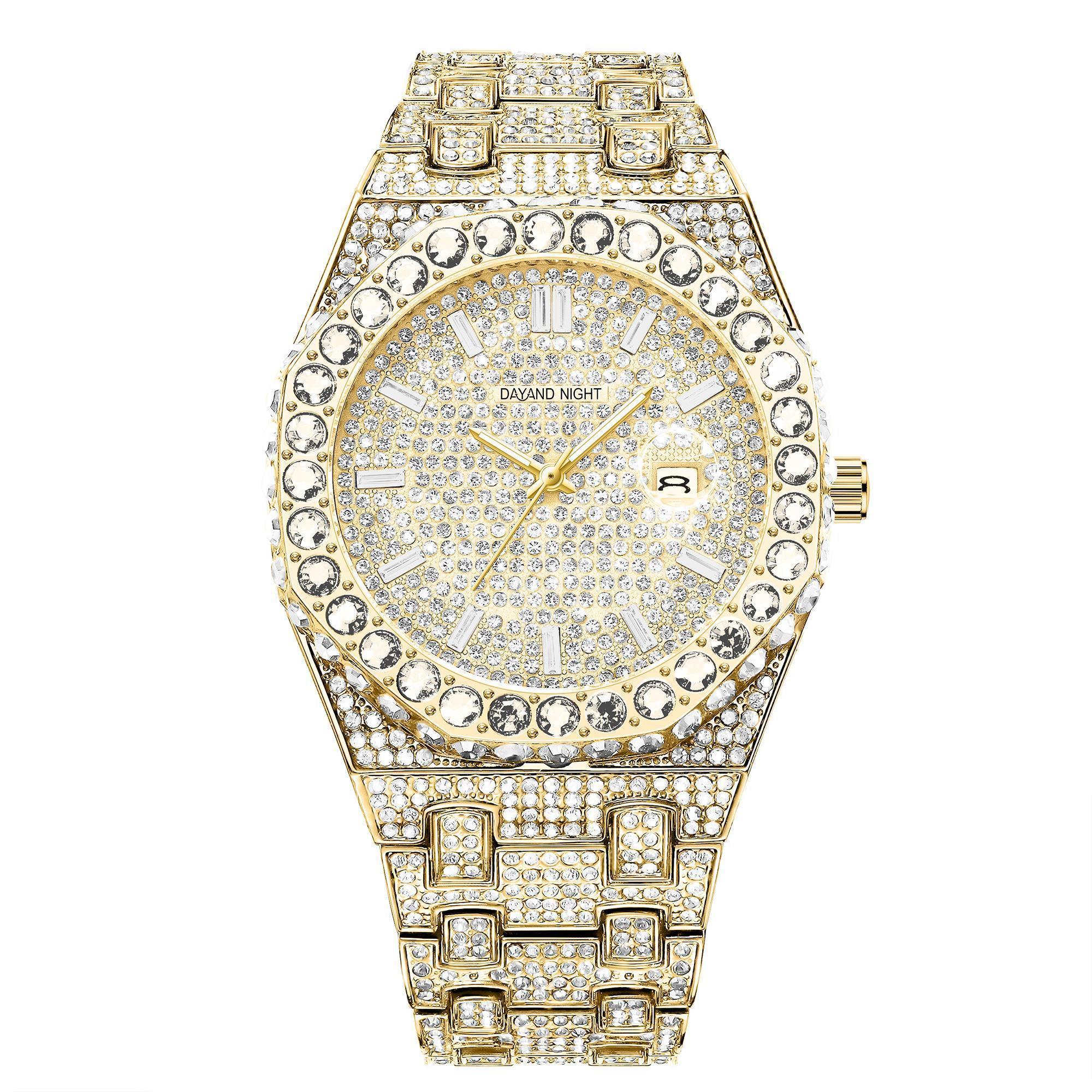 Iced Out Full Pave Round Dial Watch for Men & Women! Features sparkling simulated diamonds all over, a classic round face, and everyday water resistance. Comes in 5 stunning colors! Perfect as an anniversary gift, Valentine's present.