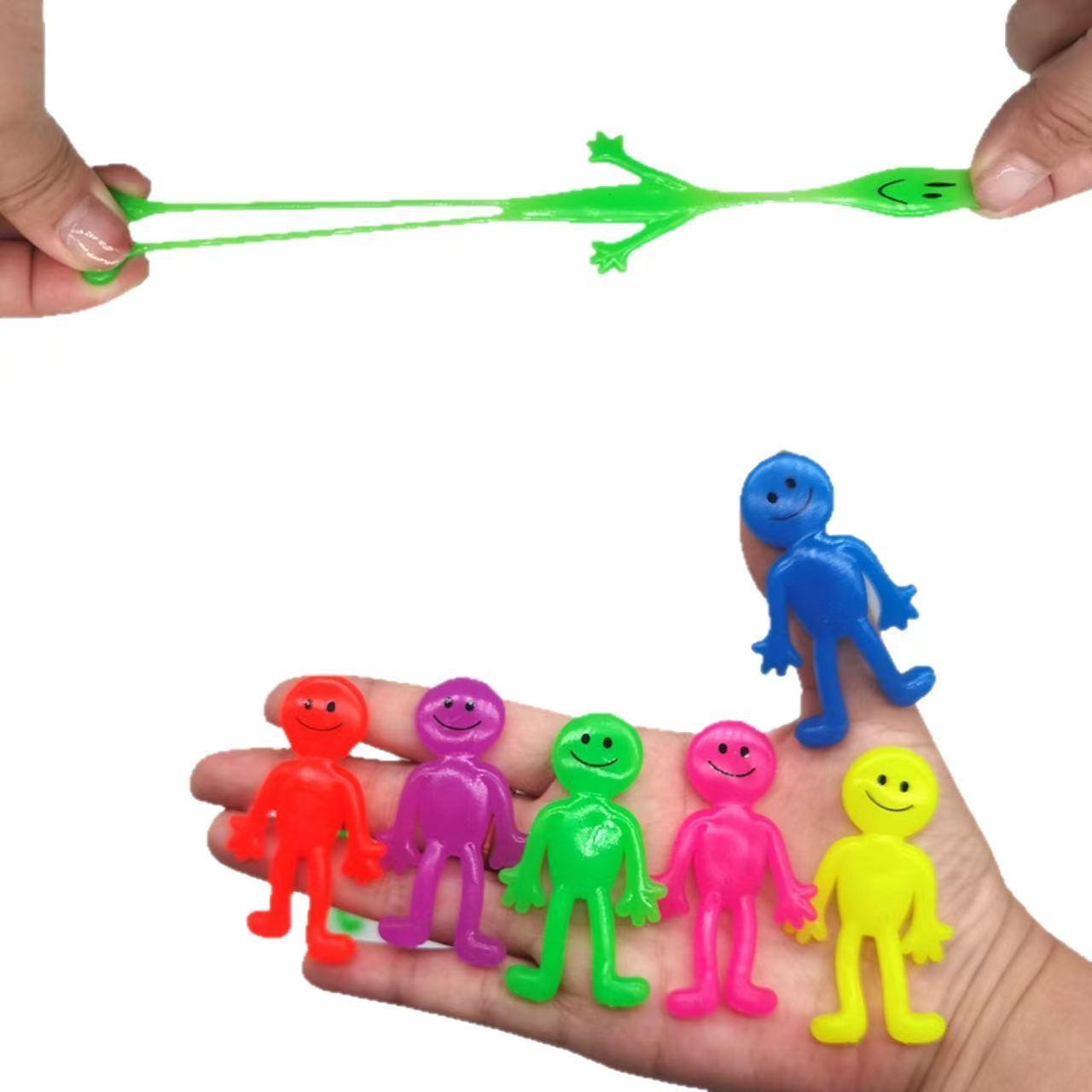 TPR Expression Little Man Squishy Toy – Smiley Face Stretchy Stress Reliever, Elastic Pull & Squeeze Decompression Toy, Soft & Durable marble ez