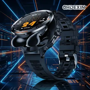 CHDEXIN 2-in-1 Rugged Smart Watch with Built-in Wireless Earbuds| Smartwatch with Bluetooth Calling & Advanced Bio-Sensor Health Tracker| Multi-Sport Wristband