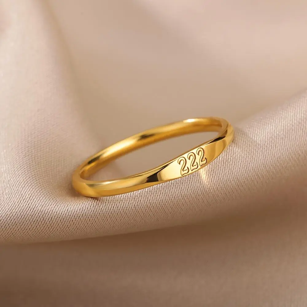 [Golden Stainless Steel Ring] 1 Minimalist And Versatile Golden Stainless Steel Number Ring | 17Mm 18Mm 19Mm Inner Diameter | Everyday Unisex Ring