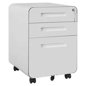 Metal Secure 3-Drawer Rolling Filing Cabinet with Lock - Durable Under Desk Storage Organizer, Fully Assembled, Fits A4/Letter/Legal, 15.75x18.11x22.83 in, 18.00x15.50x23.60 in, Approx. 41 lbs, for Home Office