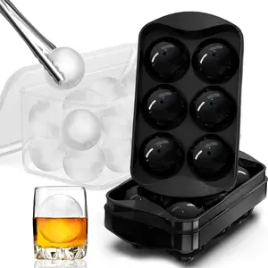 Whiskey Ice Cubes Mold 2 Pack - Round Ice Cube Mold & Ice Ball Maker Set with Storage Bin, Ice Cube Trays with Lid, Tongs for Bourbon & Cocktails, Gifts for Whiskey LoverGift