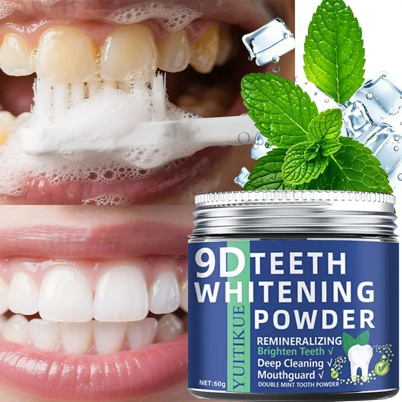 Yuitikue Pearl Polishing Whitening Tooth Powder 60g, Gentle Baking Soda Deep Cleaning, Removes Coffee Tea Smoke Stains, Oral Care Essentials