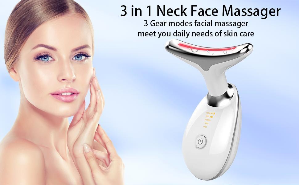 Face Sculpting Tool, Neck and Face Massager, Portable 3 in 1 Facial Device for Daily Skin Care White Comfort