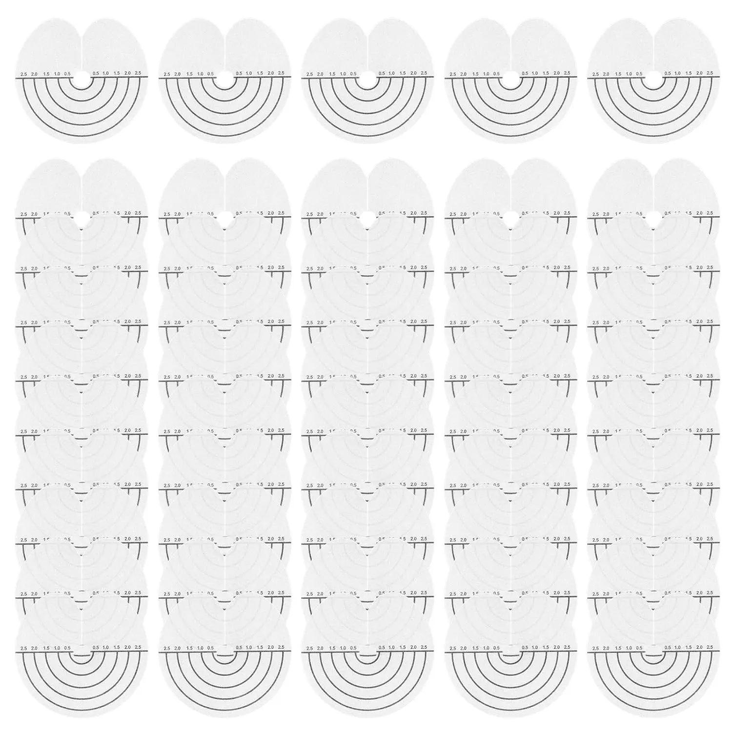 50 count Heat Shield Guards K Tip Hair Extensions Tool Kit for  Fusion, Round Clear Single Hole Spacer Template Clips with Scale for Human Hair Extensions, Scalp Protector & Glue Guard