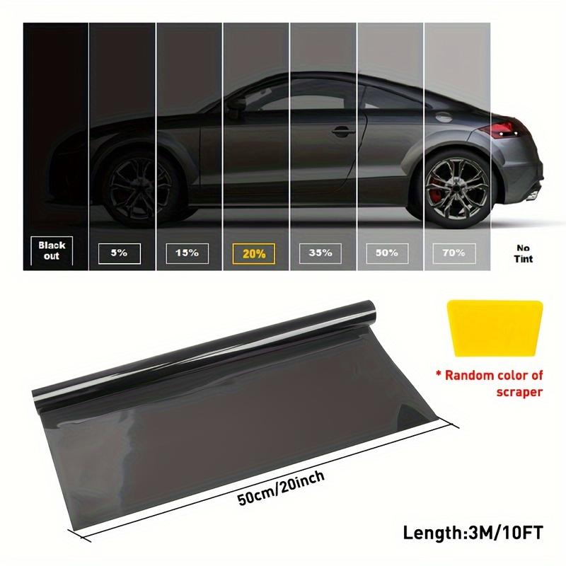 [Window Tint Film] 3M Uncut Roll Window Tint Film | 1pc Black 70% 5% 20% VLT For Car Front Rear Windshields Windows Sunroof Transmittance headlight home office glass privacy protection