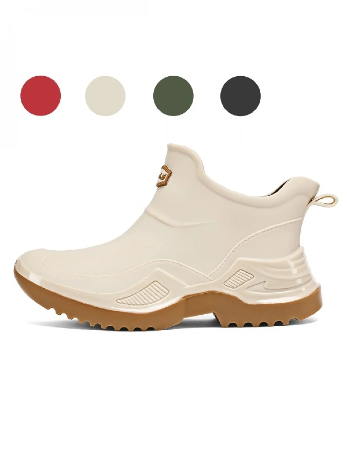 Women's Low-Cut Rain Boots, Waterproof Chelsea Short Rain Shoes, Non-Slip Rubber Sole, Sporty Style, All-Season Use