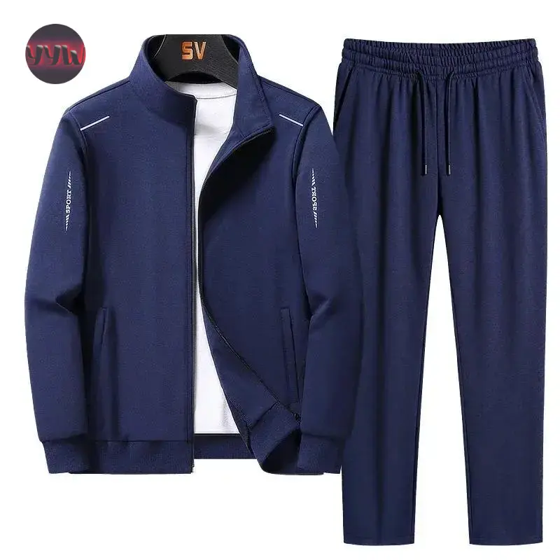 YYW1 Men Set Large Size 6XL 7XL 8XL Fashion New  Autumn Winter Homme Suit Sweatshirt Sweatpants Men's Set Male Tracksuit Jacket