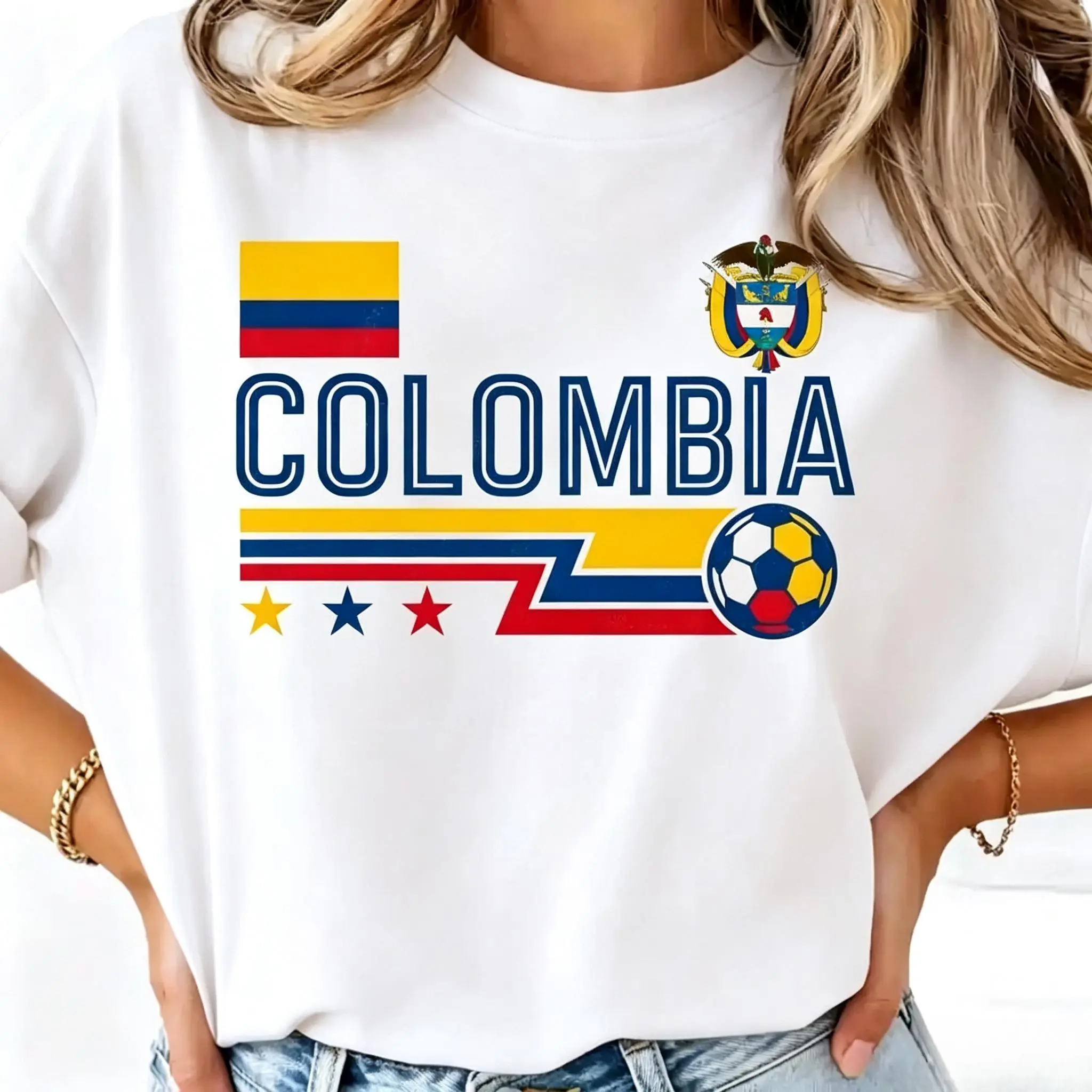 Colombia Soccer Shirt, Colombian Flag, Retro Colombia Football, Vintage Tee, Colombian Pride Gift
