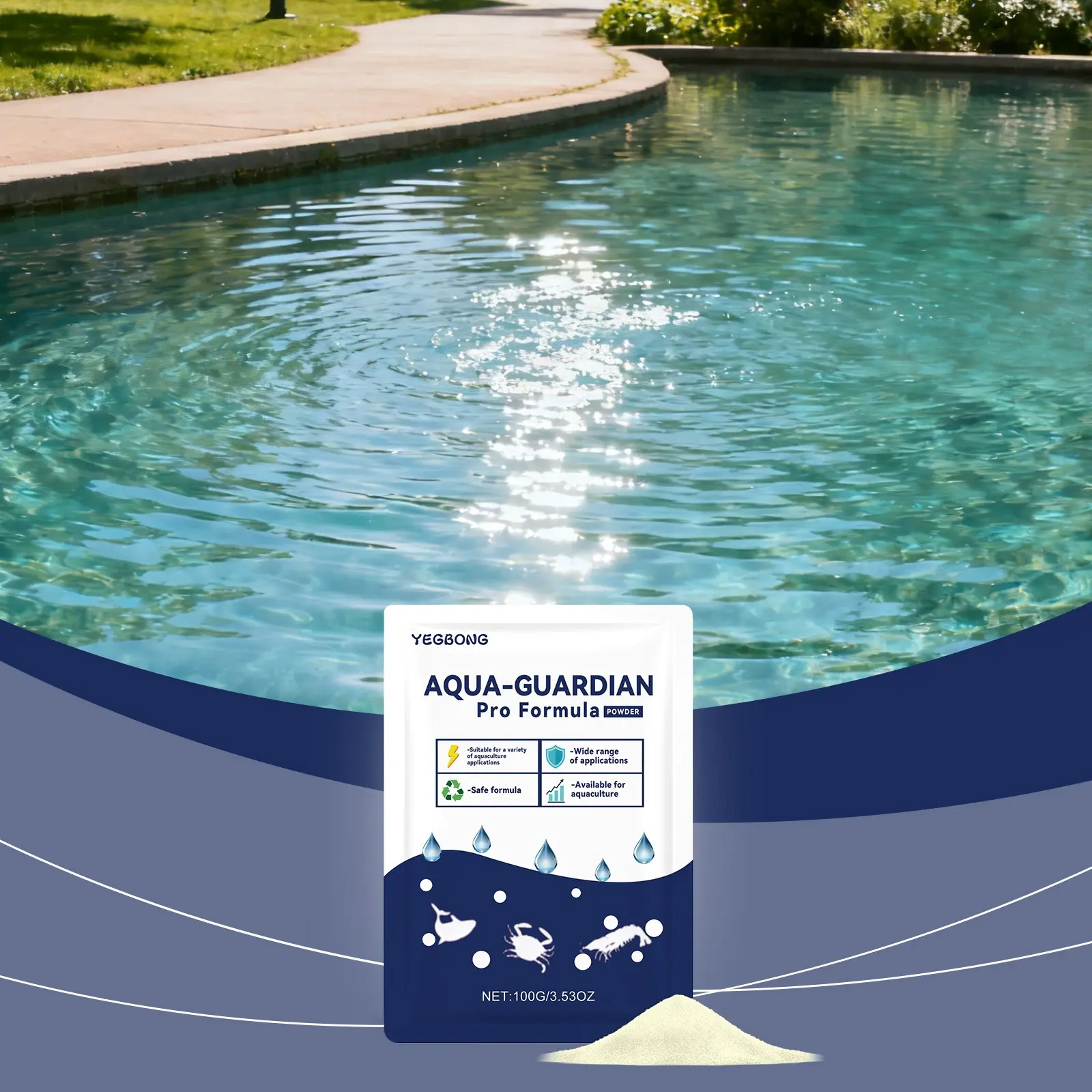 Water Clarification Powder, Purifies Water for Clear Aquariums, Home Fish Tank Water Care, Water Treatment Powder, Easy to Use