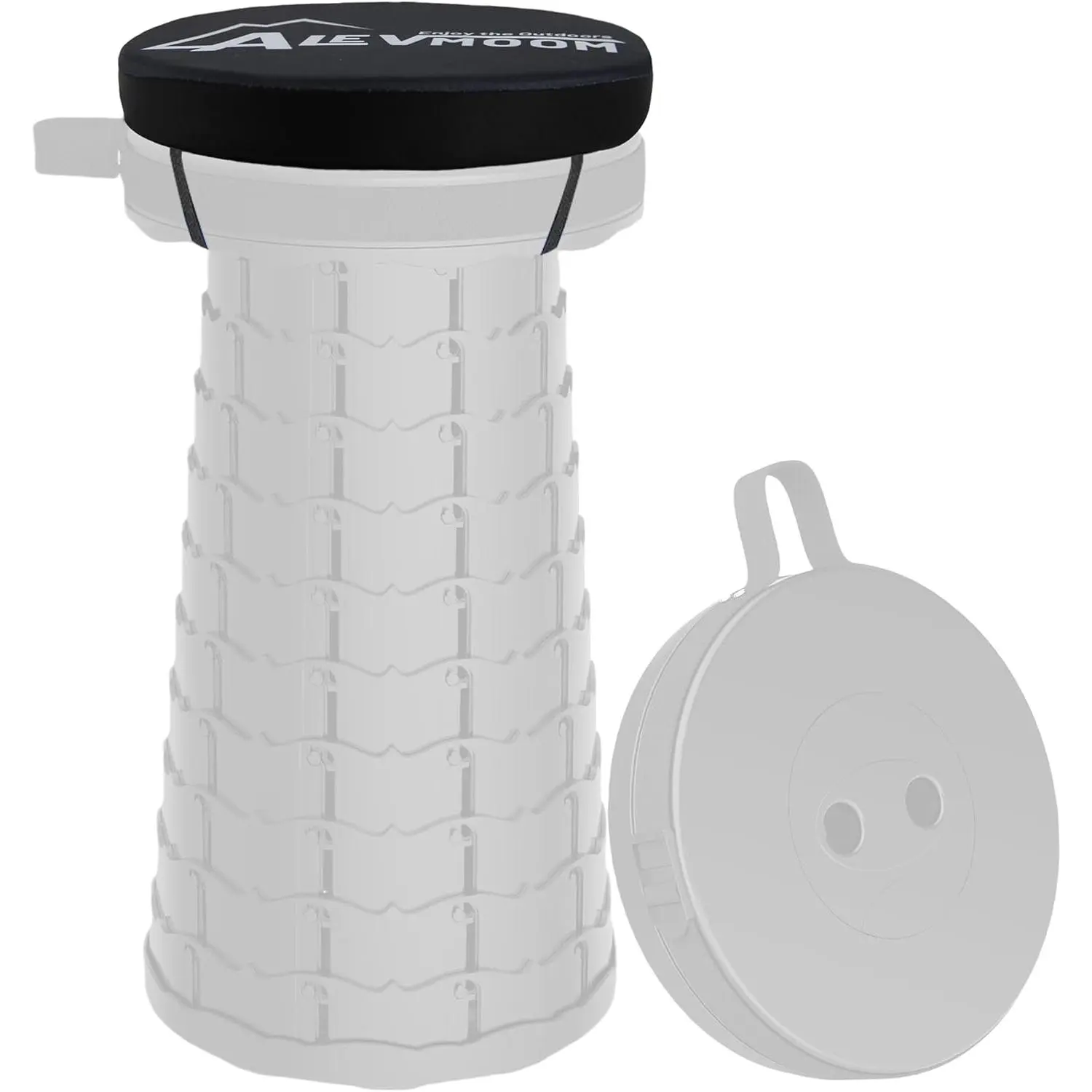 Thick Seat Cushion for 17.7" Telescopic Stools (Exclude Stool), D 9.8"(25cm) Chair Pads with Soft Foam and Pegs Fit in Round Collapsible Folding Stools (Cushion Only) Pads with Elastic Strap