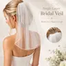 White Short Bridal Tulle Veil with Secure Clear Hair Comb, Fine Trim Edge Single Layer Bride Headpiece, Portable Lightweight Wedding Accessory for Bridal Party & Marriage Ceremony Use, The Wedding Veil